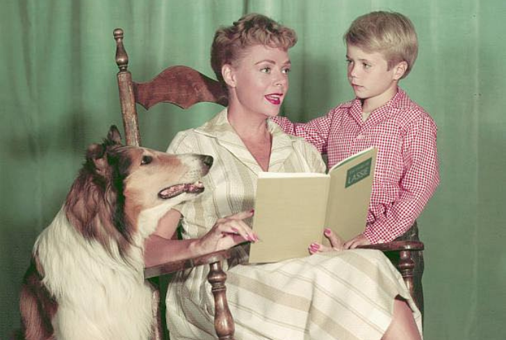 June Lockhart and Jon Provost talking